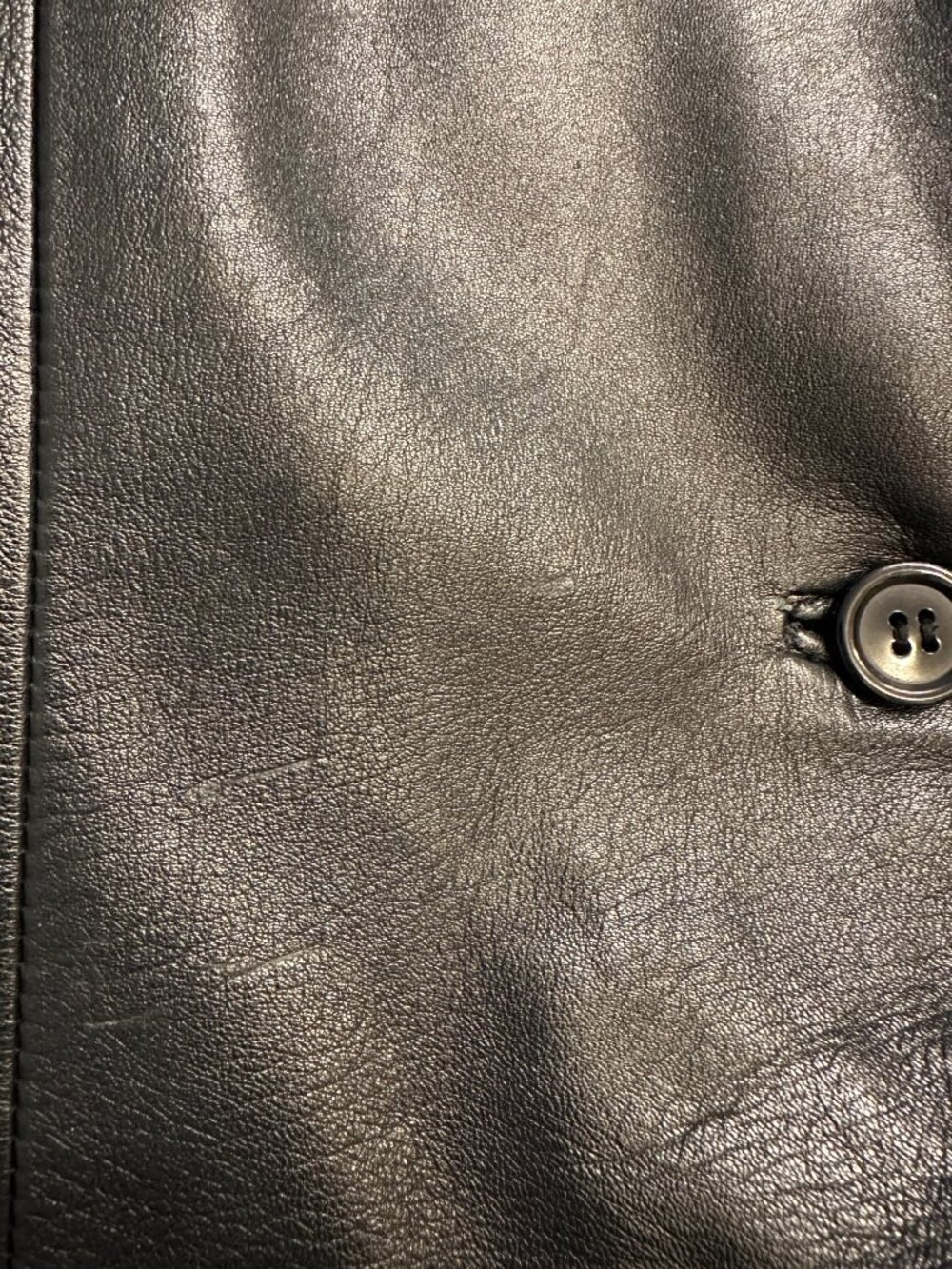 Vintage Guccini Leather Co Black Genuine Leather Blazer Coat 2XL - Picture 13 of 16